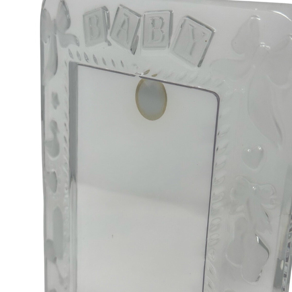Vintage 90s Princess House Lead Crystal Baby Frame 5x7 Clear Glass