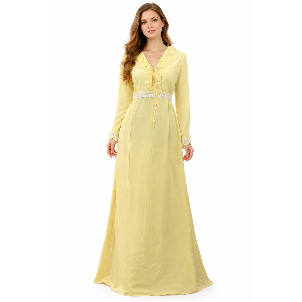 Womens Prom or Bridesmaid Dress 70s Yellow Gown