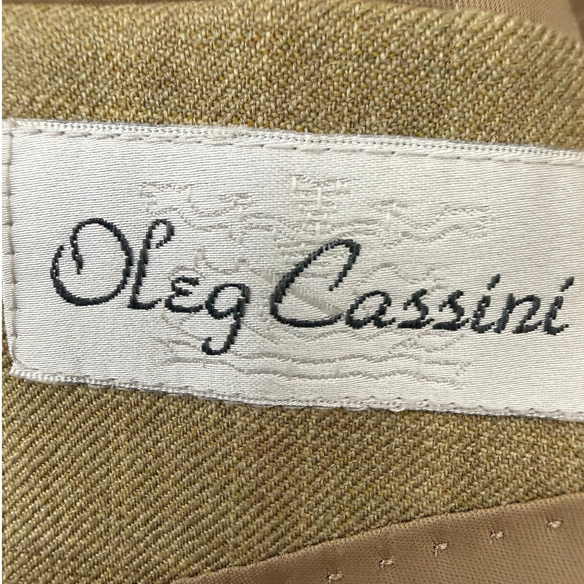 Vintage 90s Oleg Cassini Tan Check Wool Blend Sport Coat Blazer Men's 46R