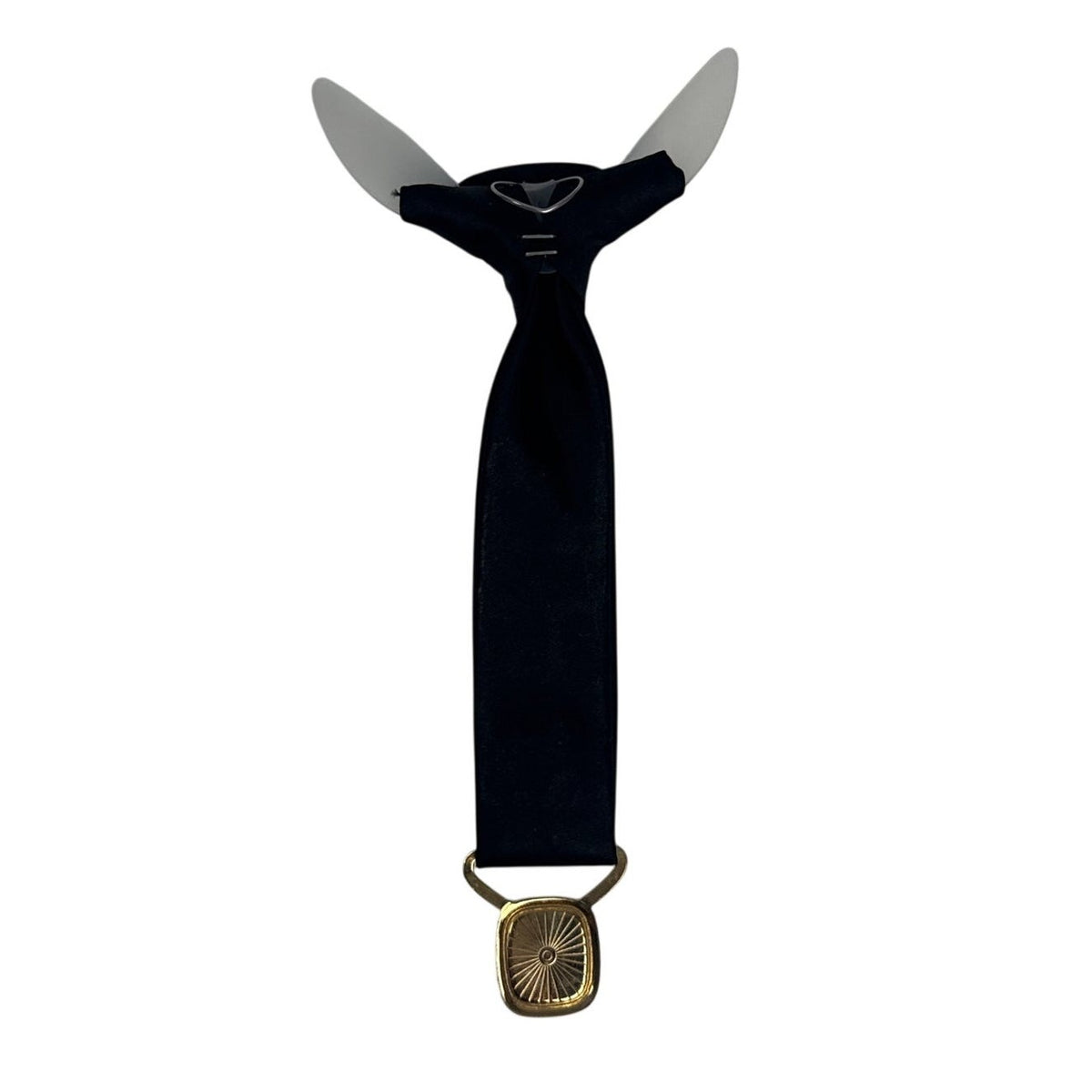 Vintage 80s Black Shriners Emblem Clip-On Loop Tie Men’s 6"