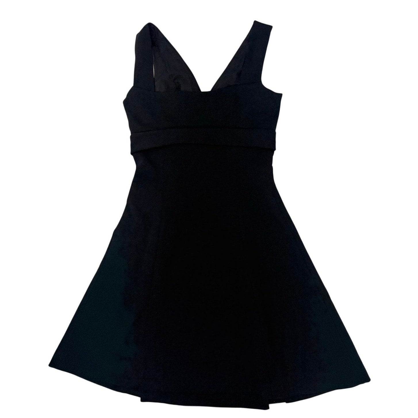 Vintage 60s Black Mod Wrap Dress Empire Waist Bow Sleeveless Women's Small