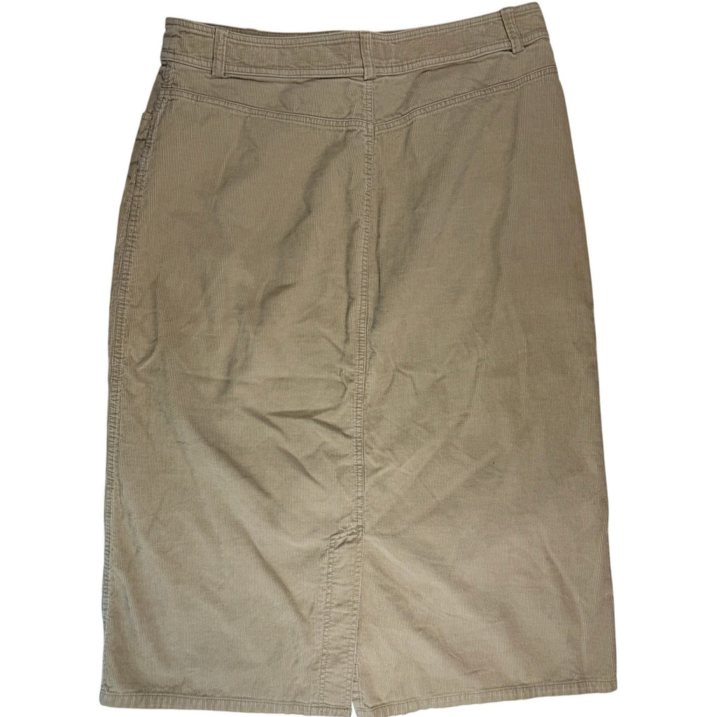 Vintage 90s Women’s 18 Eddie Bauer Tan Corduroy Skirt Western Cotton