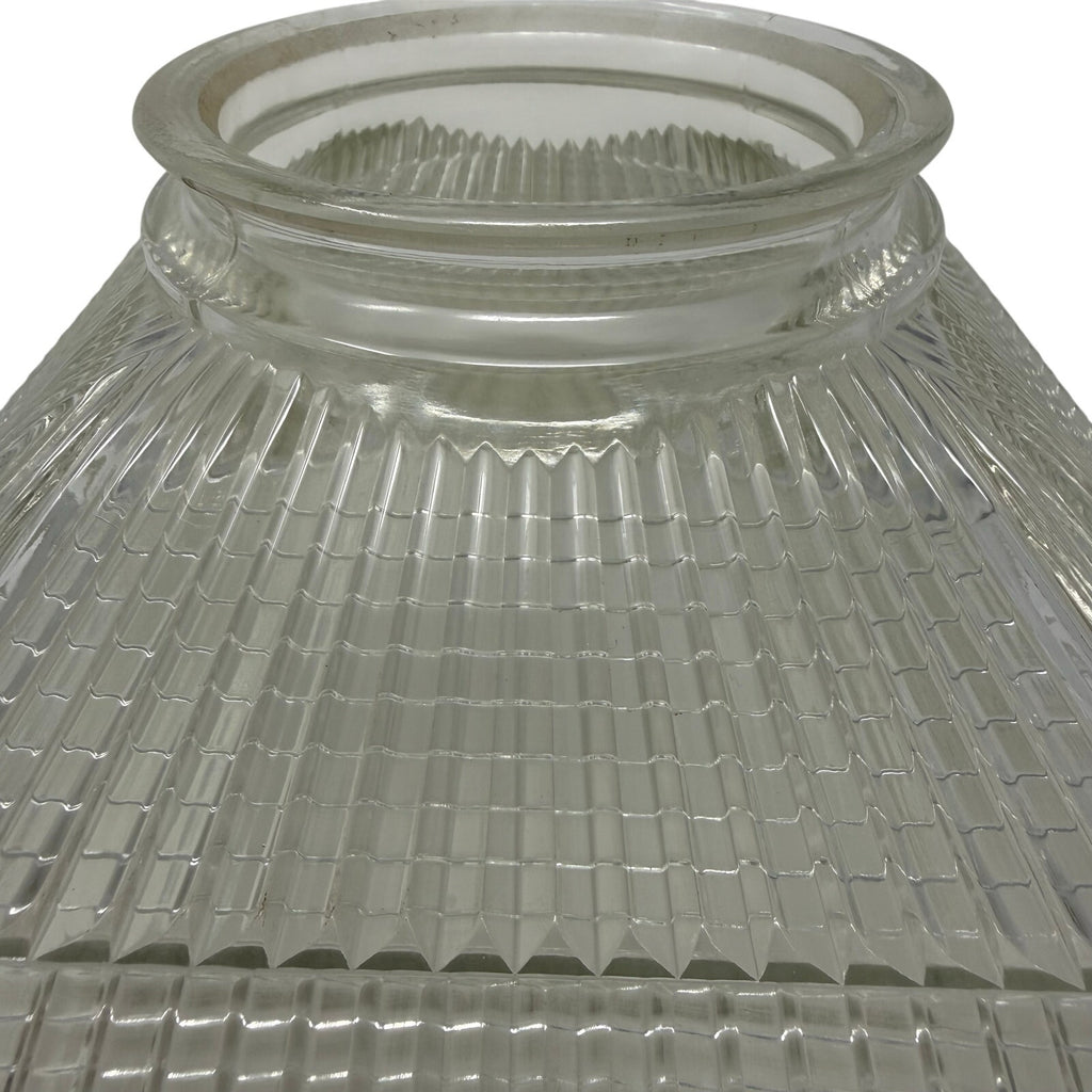 Vintage 70s Prismatic Glass Ceiling Light Shade Square Pyramid Ribbed