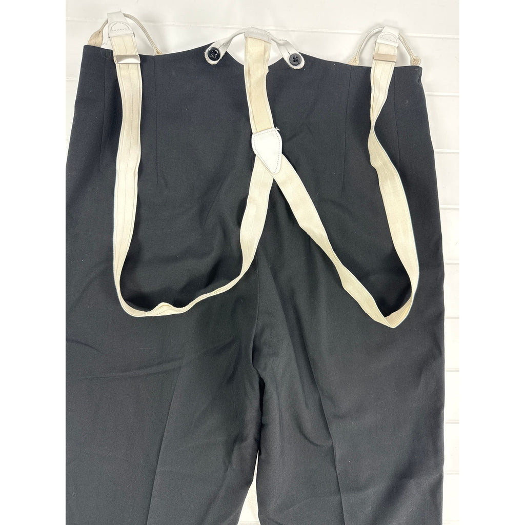 Vintage 60s 70s Foree White Military Mess Dress Jacket Black Pants L/34