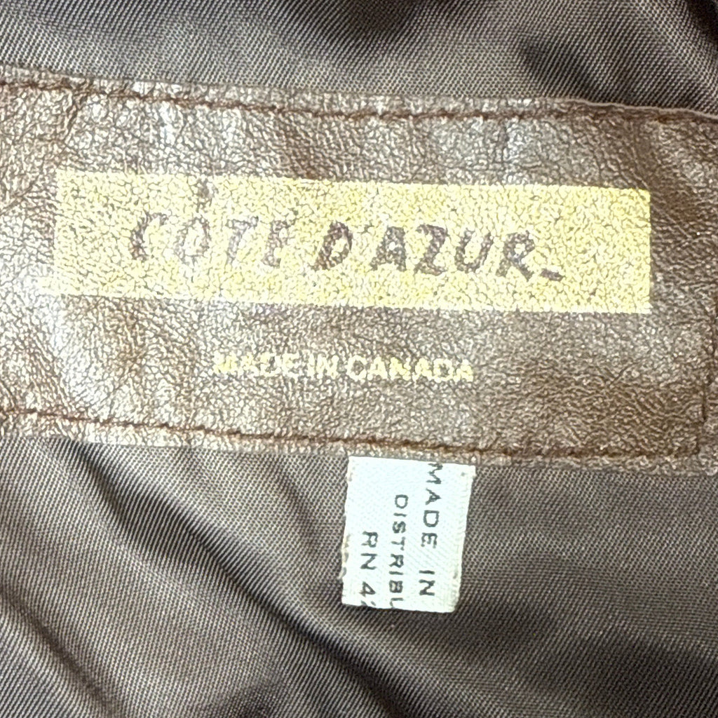 Vintage 80s Women’s L/XL Cotedazur Fawn Brown Suede Jacket Leather Trim
