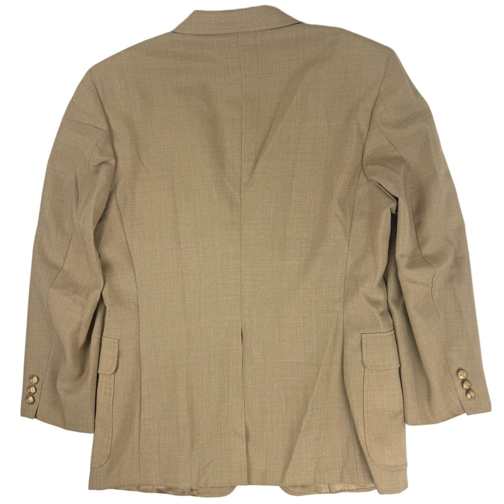 Vintage 1970s Carolcrest Men's Tan Blazer Gold Heraldic Buttons 42