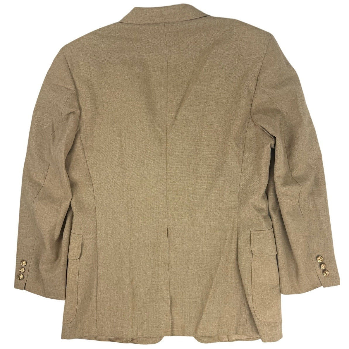 Vintage 1970s Carolcrest Men's Tan Blazer Gold Heraldic Buttons 42