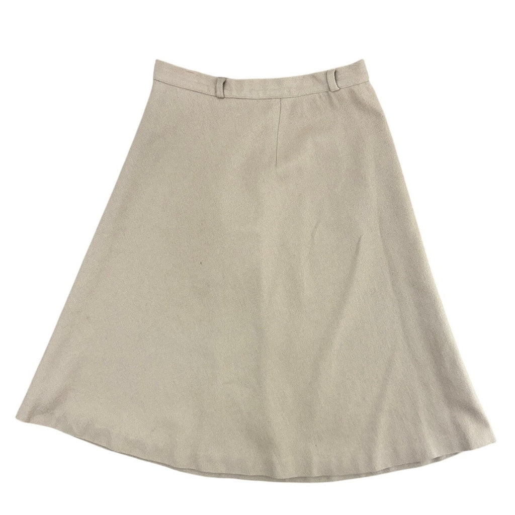 Vintage 90s Evan-Picone Tan Wool A-Line Midi Skirt Women's 26 Waist Fully Lined