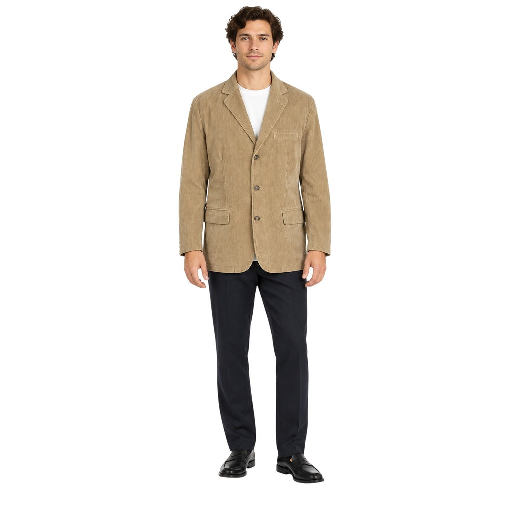 2000s J.Crew Tan Corduroy Blazer Men’s XL Three Button Sport Coat