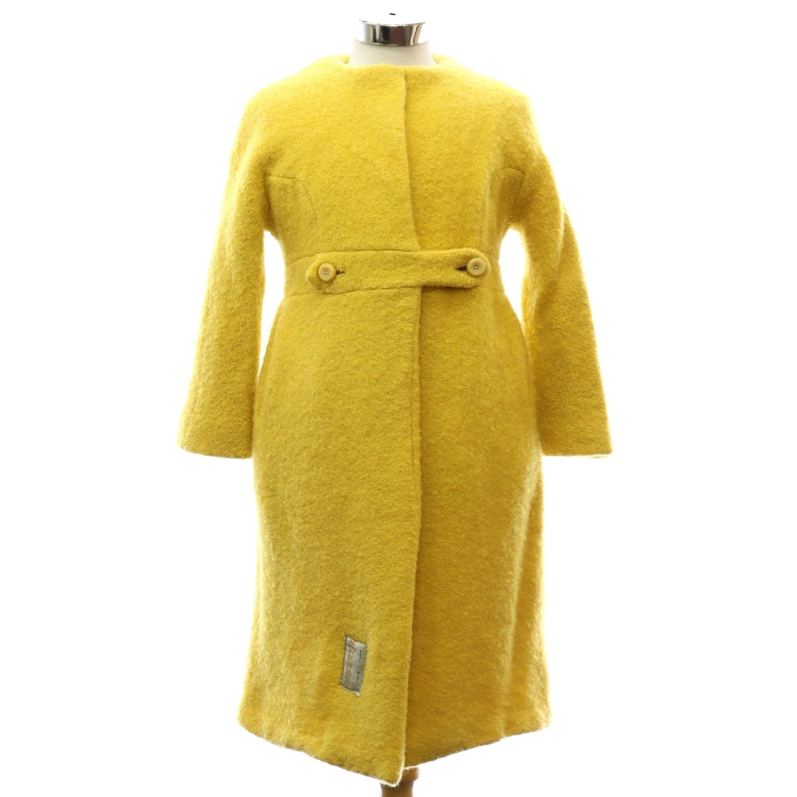 Vintage 60s Lemon Yellow Wool Car Coat Women's XS CuddleCoat Union Made
