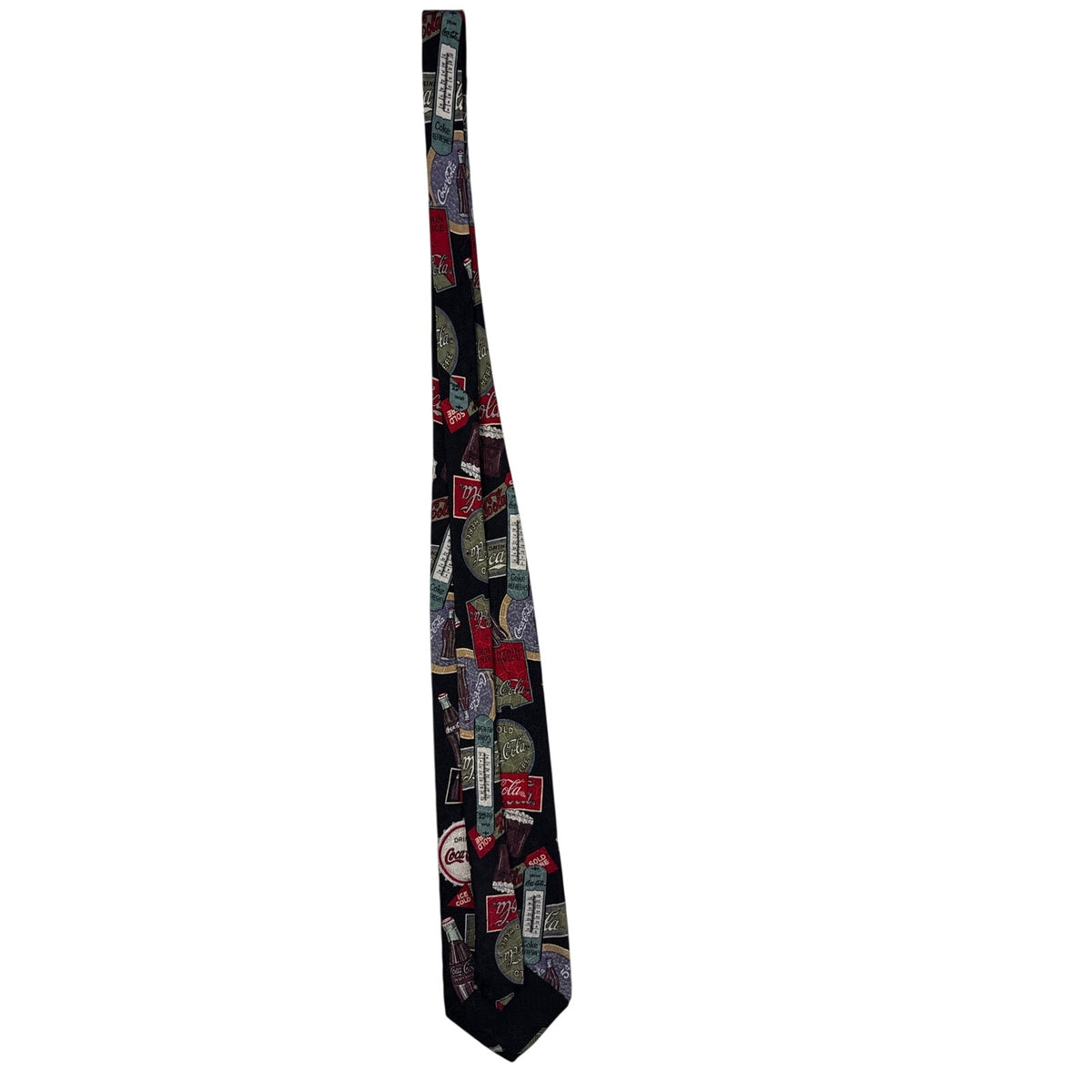 Vintage 90s Coca-Cola Black Novelty Print Polyester Tie Men’s 4” x 60”