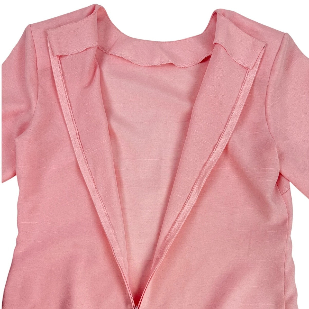 Vintage 1980s Pink Shantung Dress & Jacket Set Gold Belt Women's Small