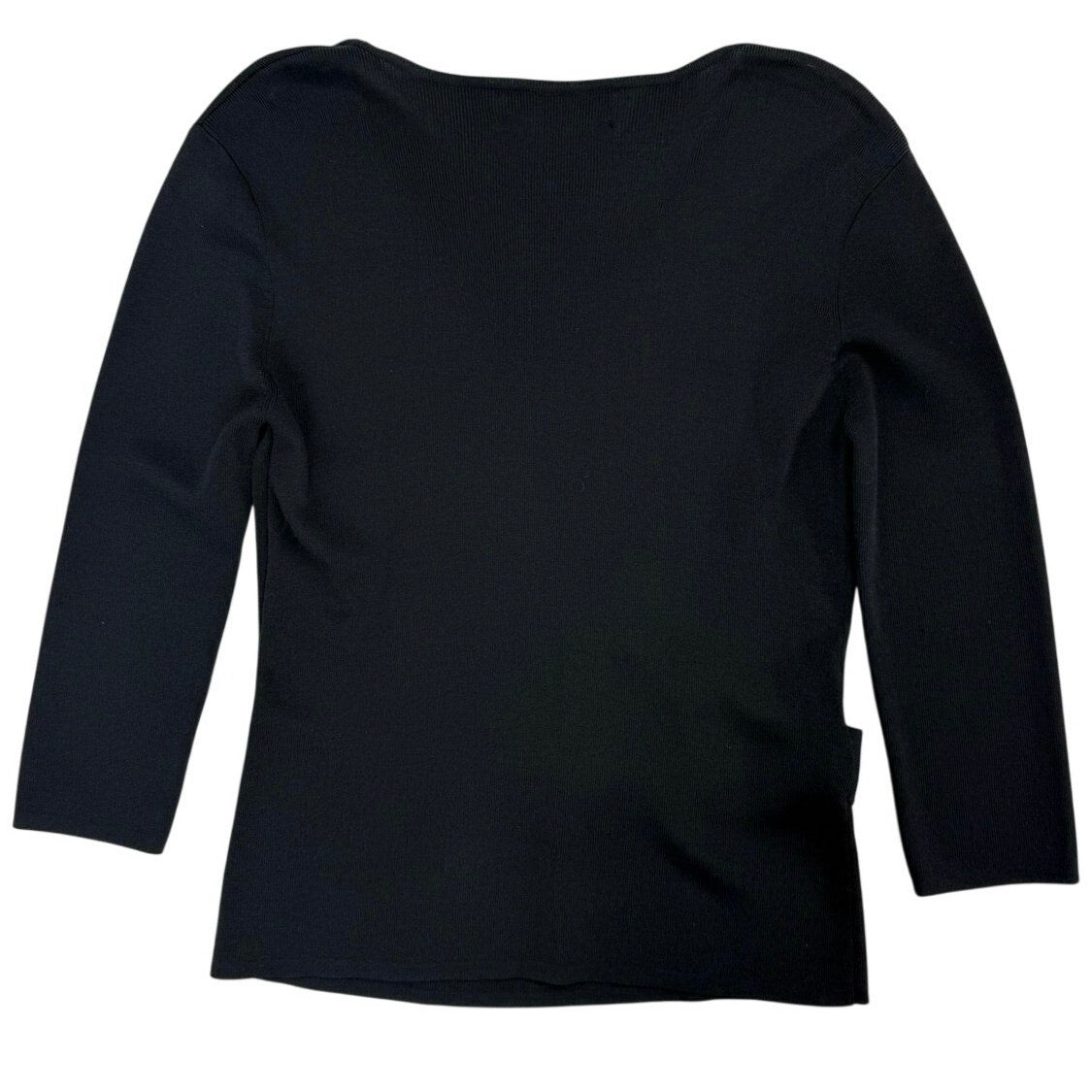 Vintage 90s Joseph A Black Faux Wrap Sweater Top Medium Viscose Nylon