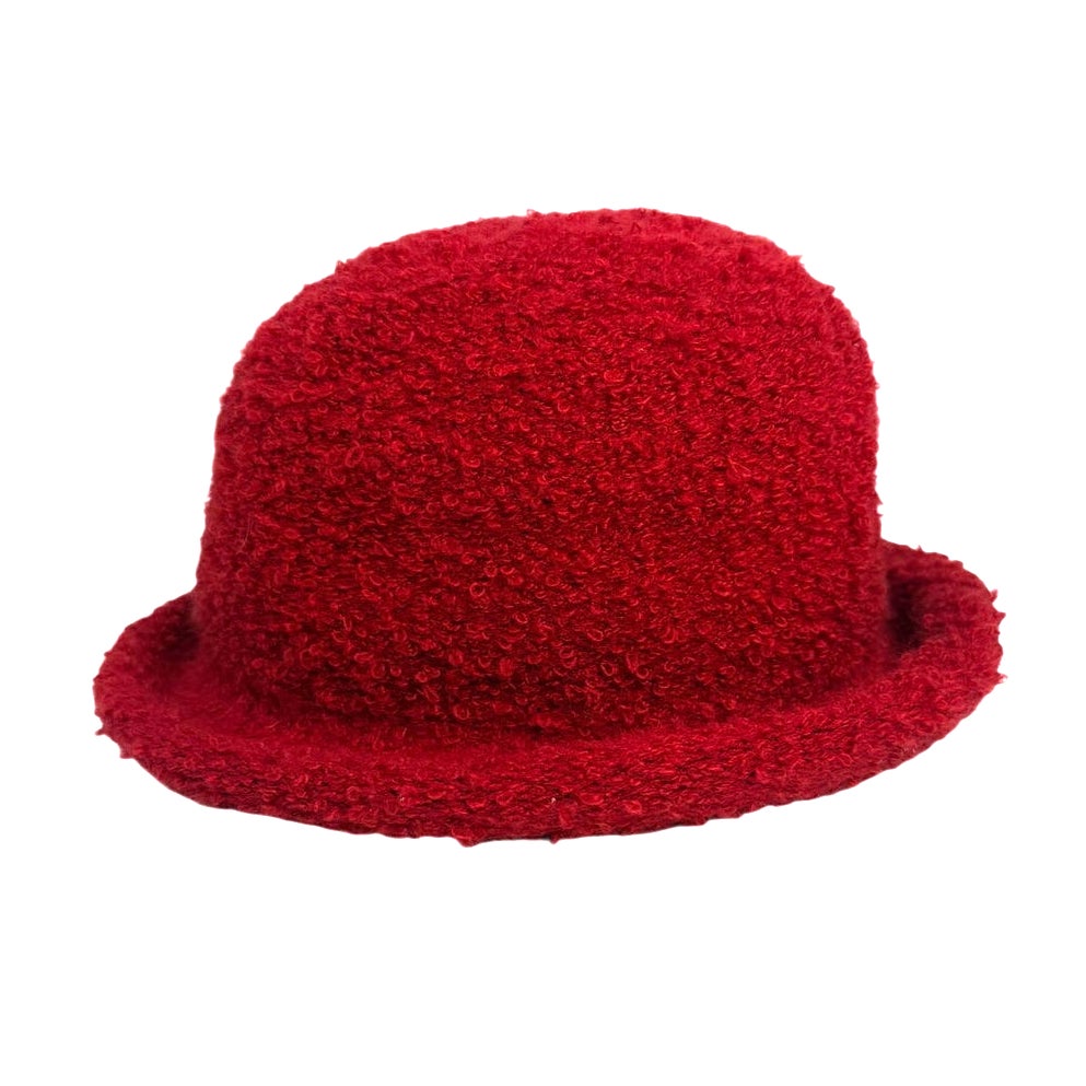 Vintage 90s Liz Claiborne Red Rolled Brim Cloche Hat
