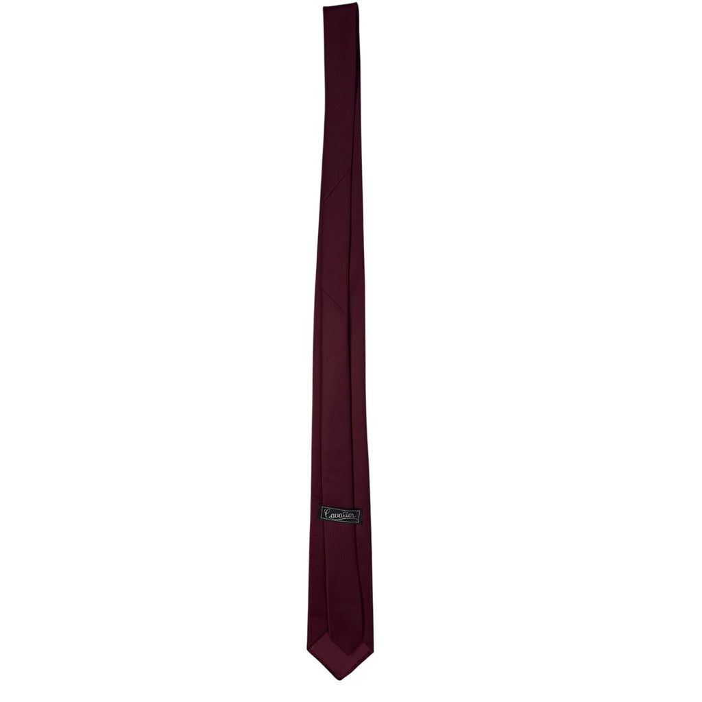 Vintage 80s Cavalier Men’s Wine Red Burgundy Polyester Necktie 58”