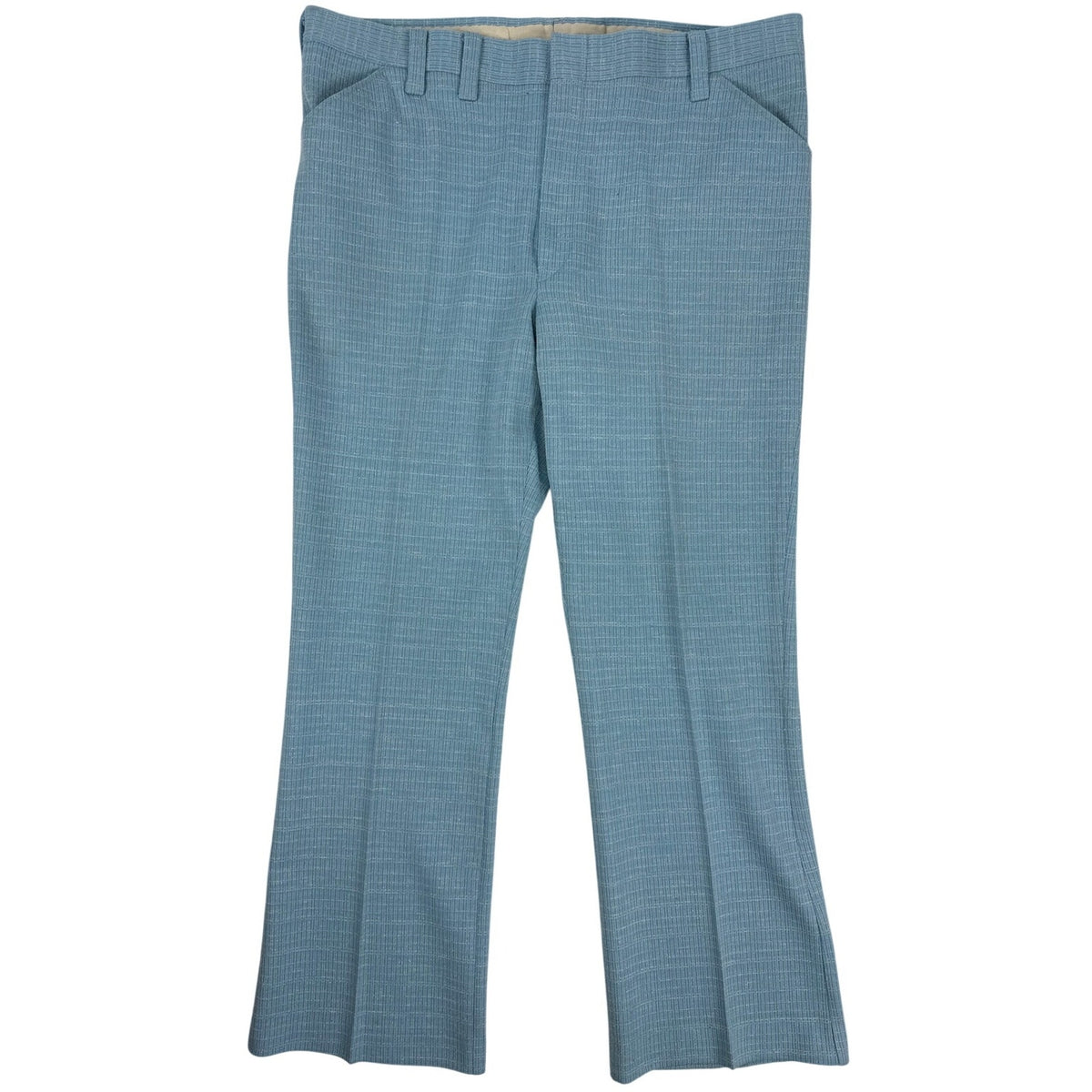 Vintage 70s Colebrook Sky Blue Polyester Disco Leisure Pants Mens XL 40x30
