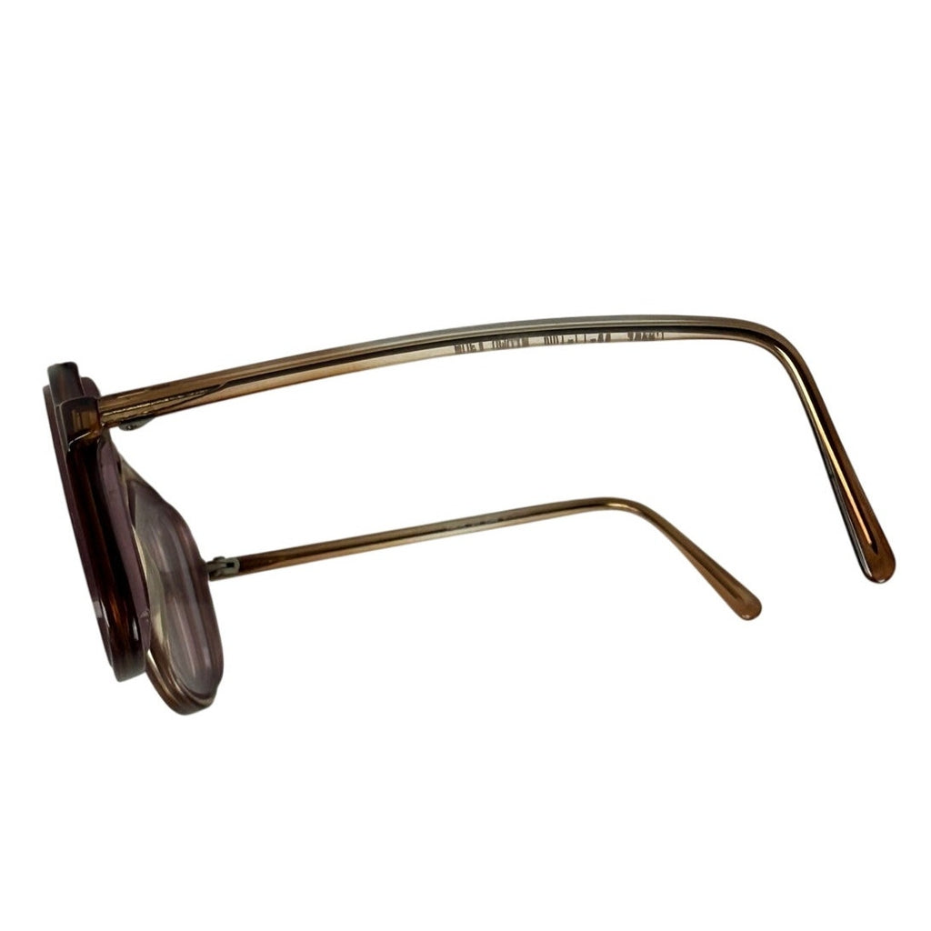 Grant Brown Fade Double Bridge Aviator Eyeglass Frames 55-17-140 Y2K