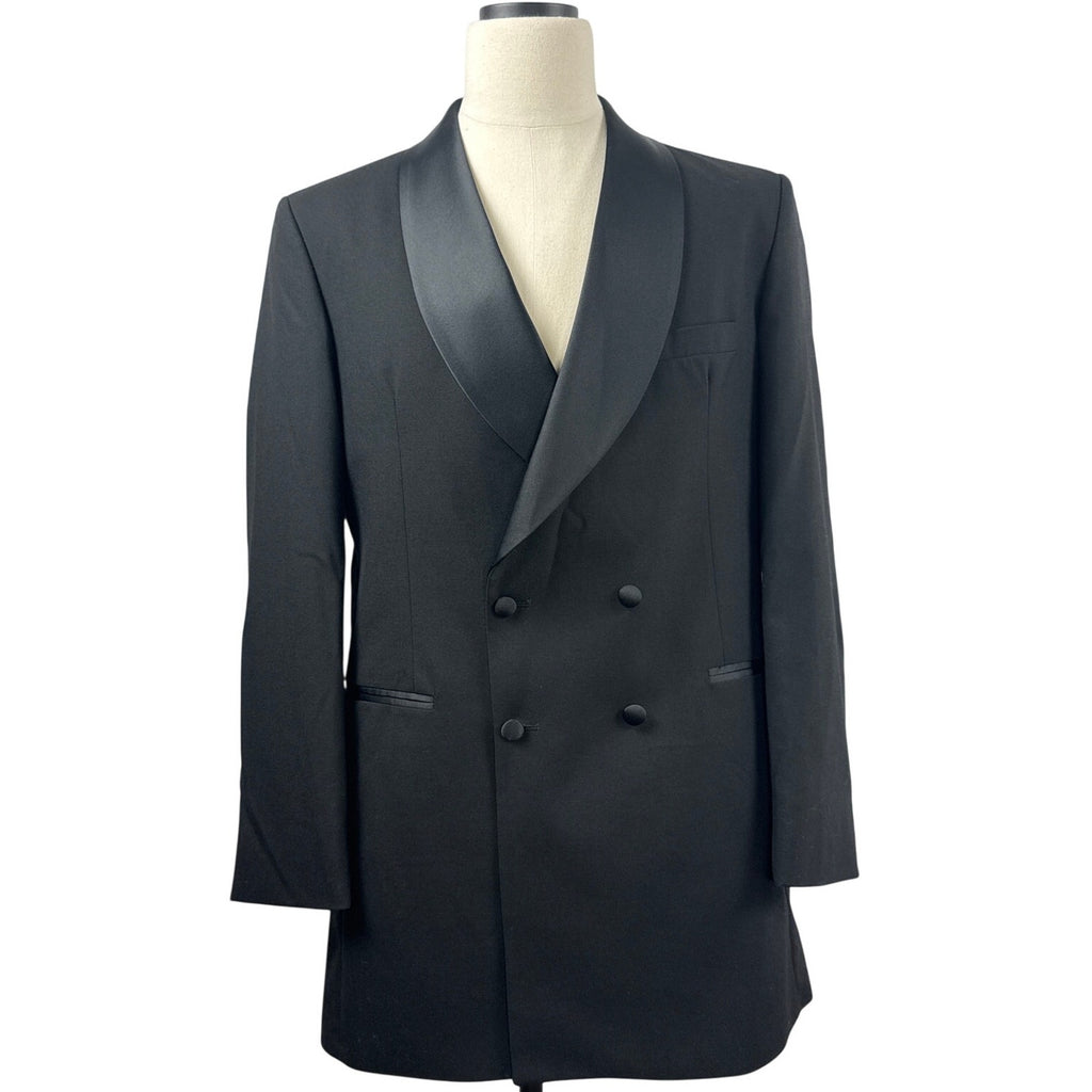 Vintage 90s After Six Positano II Black Wool Tuxedo Jacket 39XL