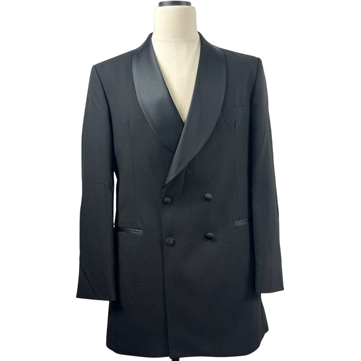 Vintage 90s After Six Positano II Black Wool Tuxedo Jacket 39XL