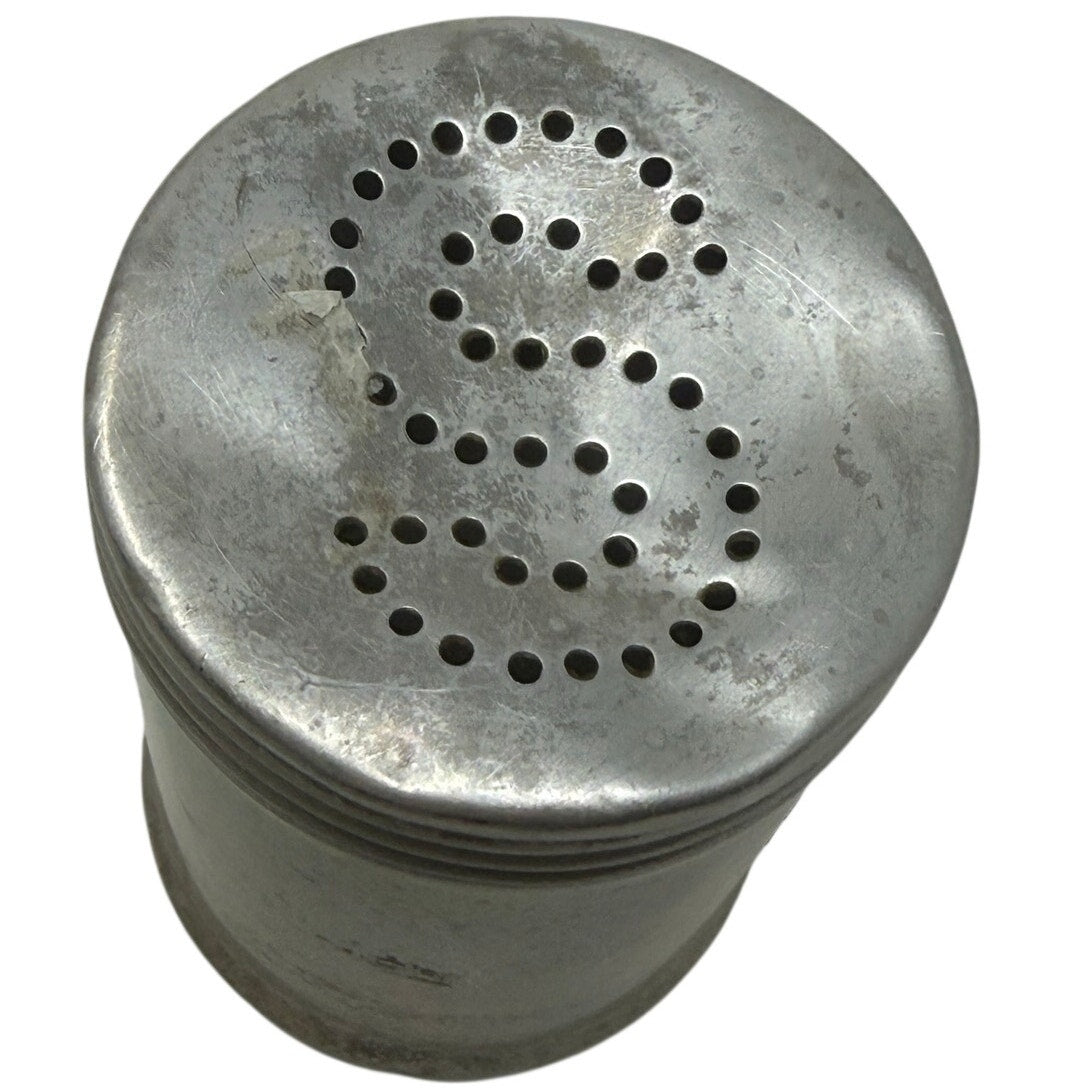 Vintage 1950s Aluminum Saltshaker Screw Lid 3” Kitchenware