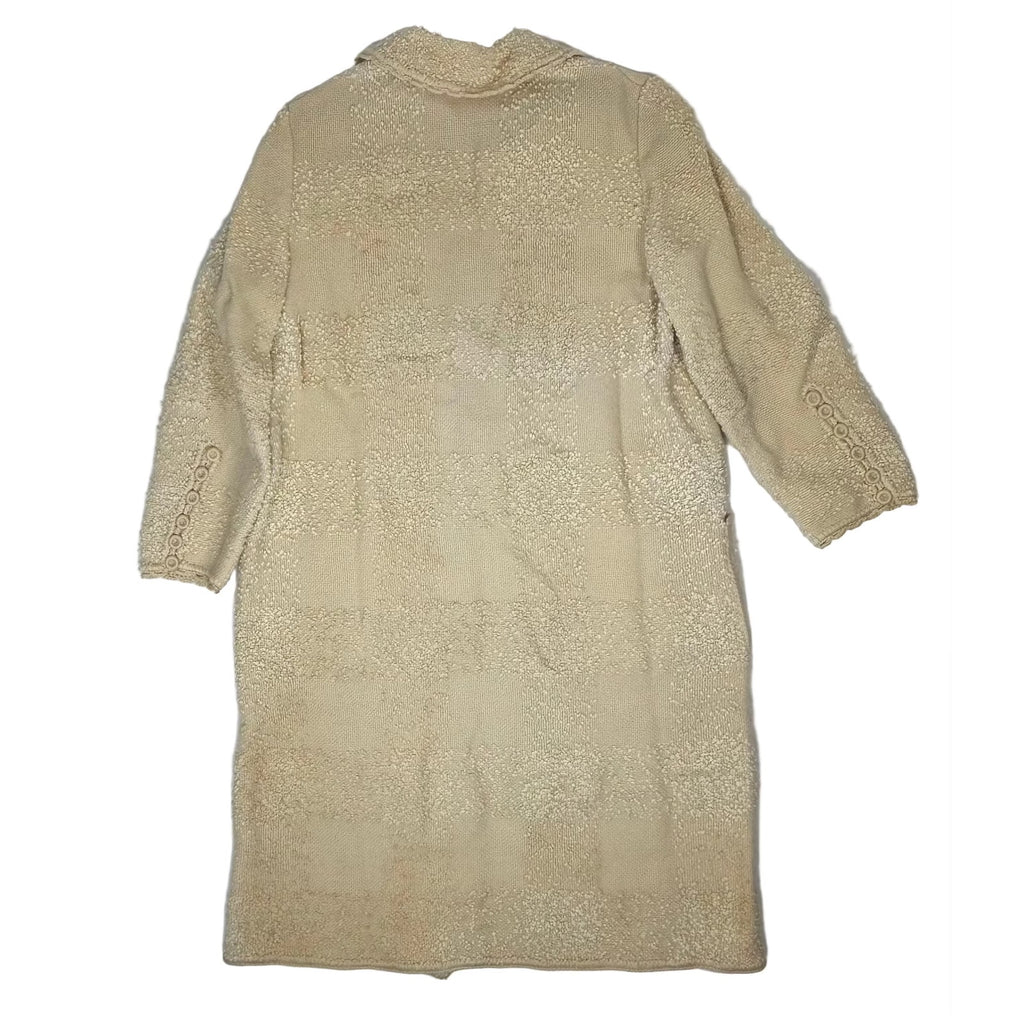 Vintage 1960s Lipman Talk of the Town Women's Medium Boucle Knit Jacket Beige