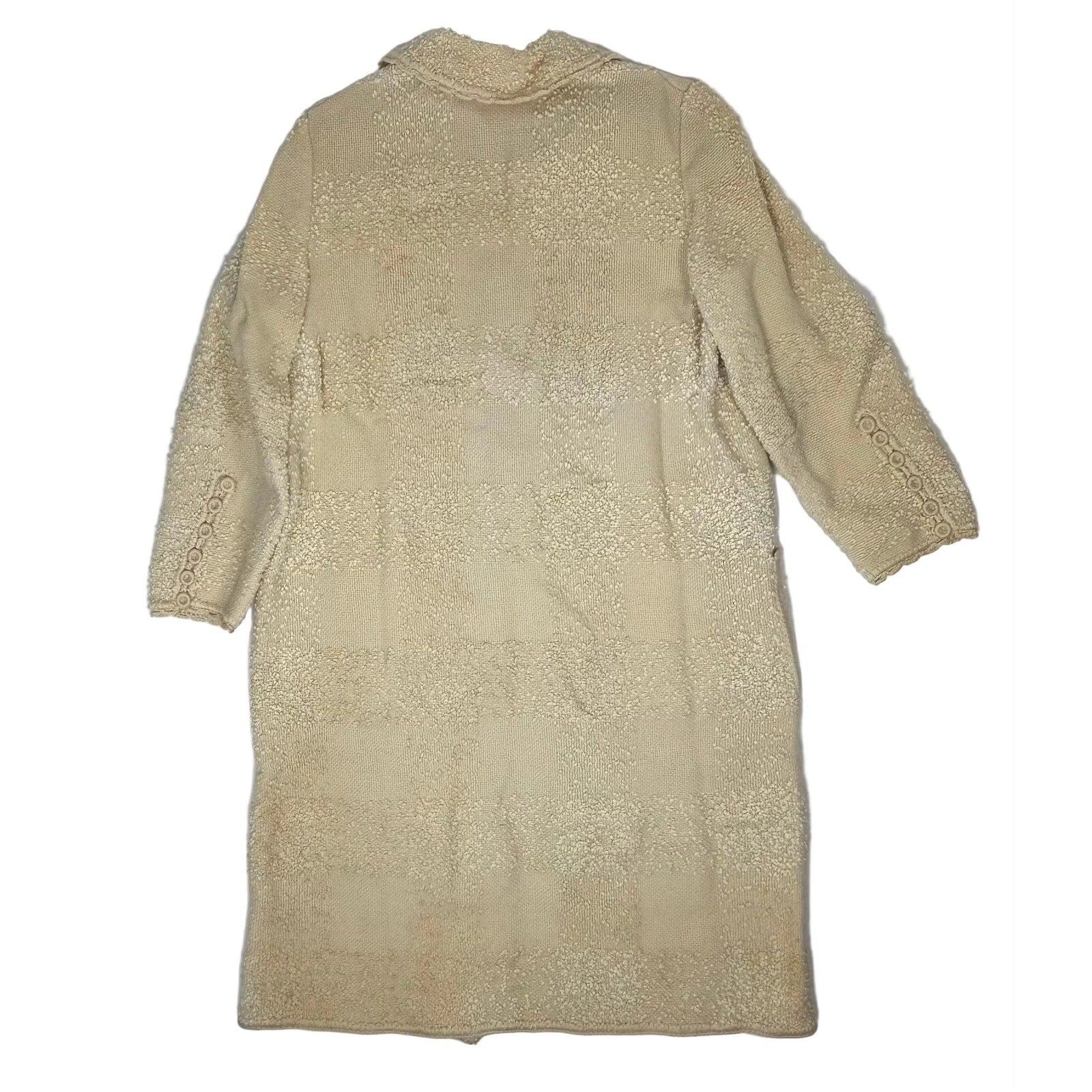 Vintage 1960s Lipman Talk of the Town Women's Medium Boucle Knit Jacket Beige