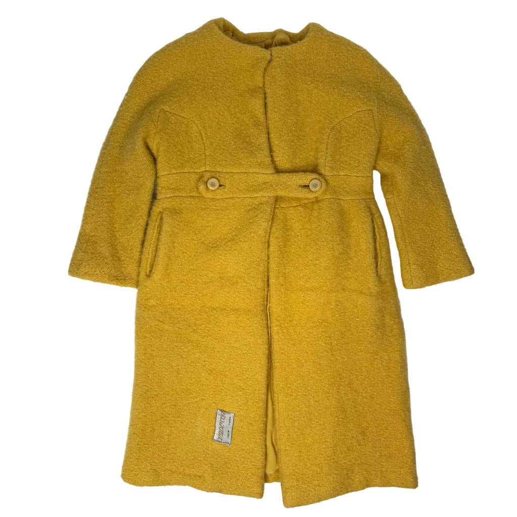 Vintage 60s Lemon Yellow Wool Car Coat Women's XS CuddleCoat Union Made
