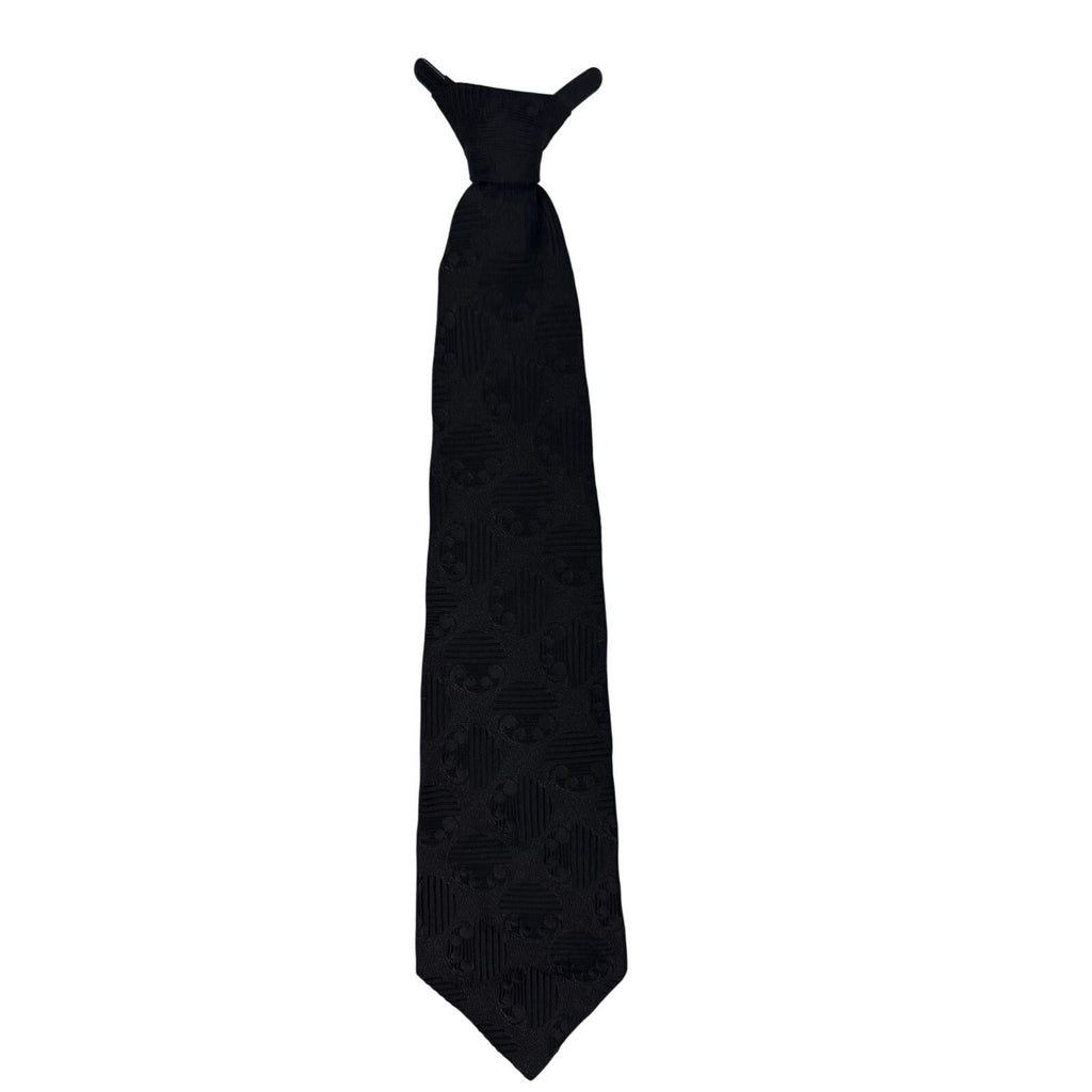 Vintage 70s Mitzi Cravat Black Geometric Clip-On Tie Mens One Size 3.75”