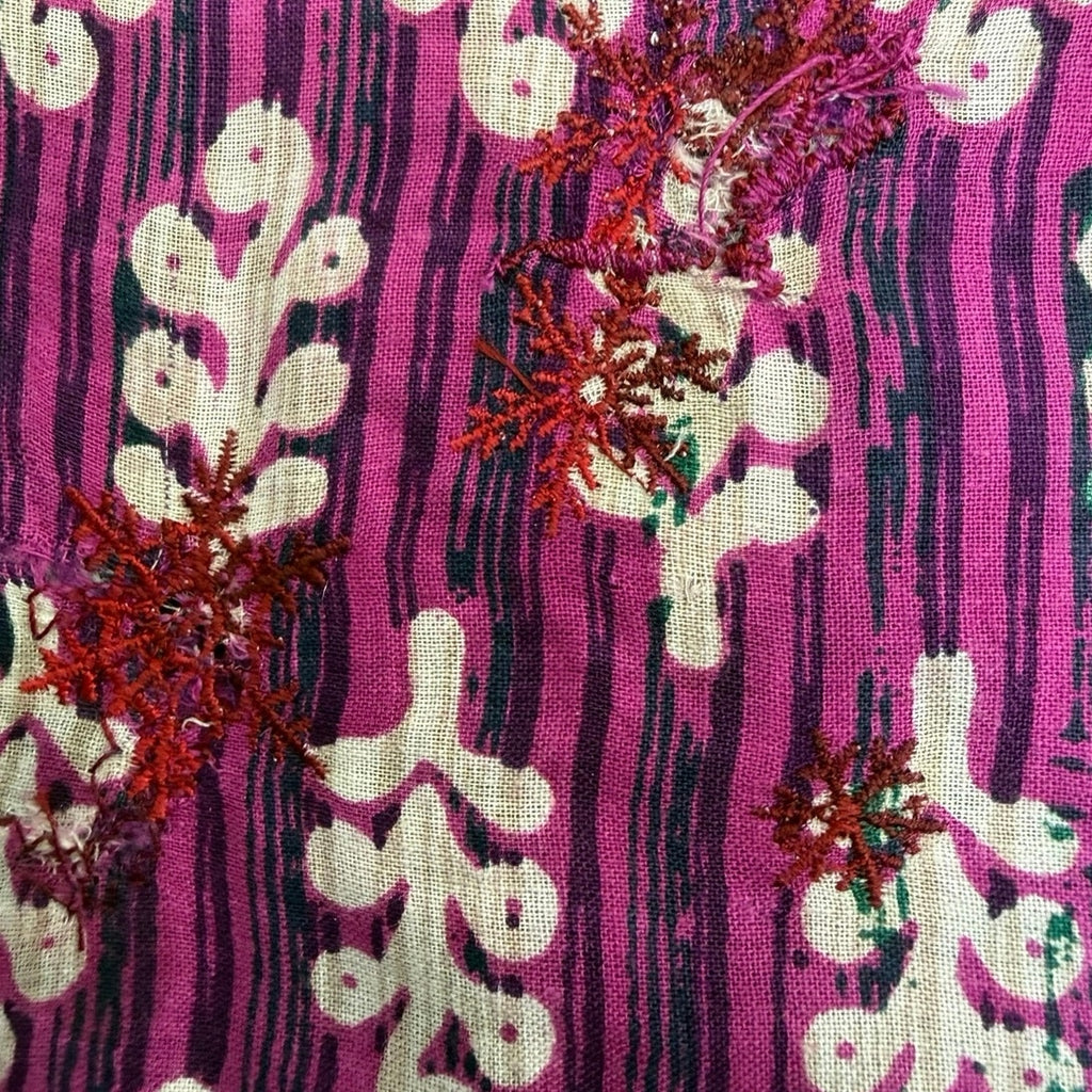 Vintage 90s Pink Purple Boho A-Line Sleeveless Dress Women's Small/Medium
