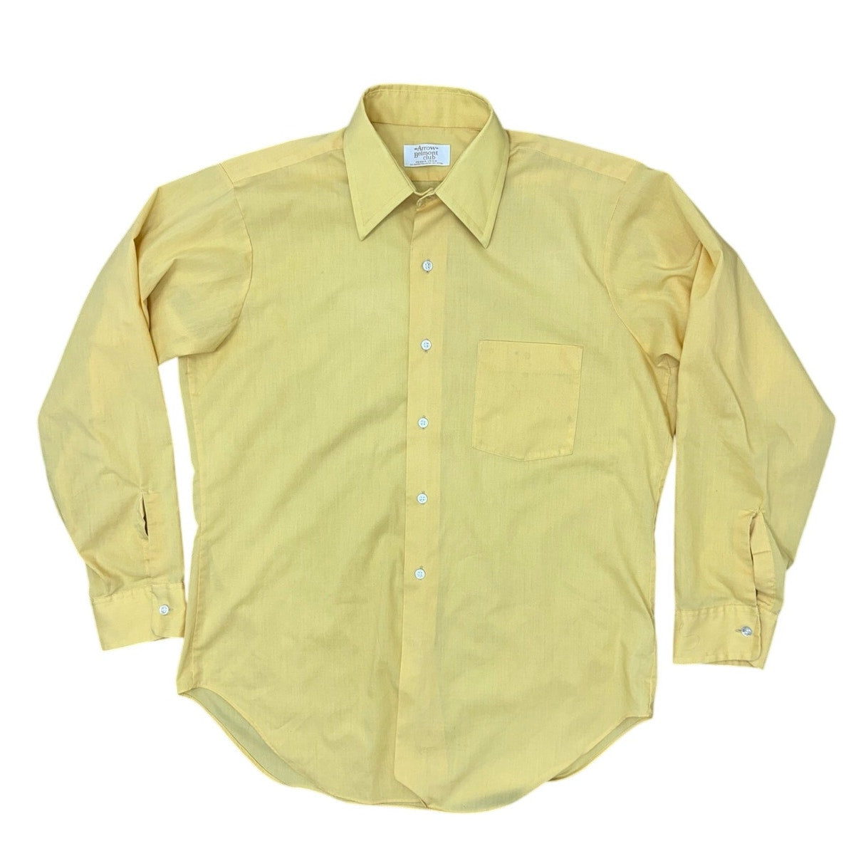 Vintage 1960s Men's Large Gold Yellow Button Down Shirt Arrow Belmont Club