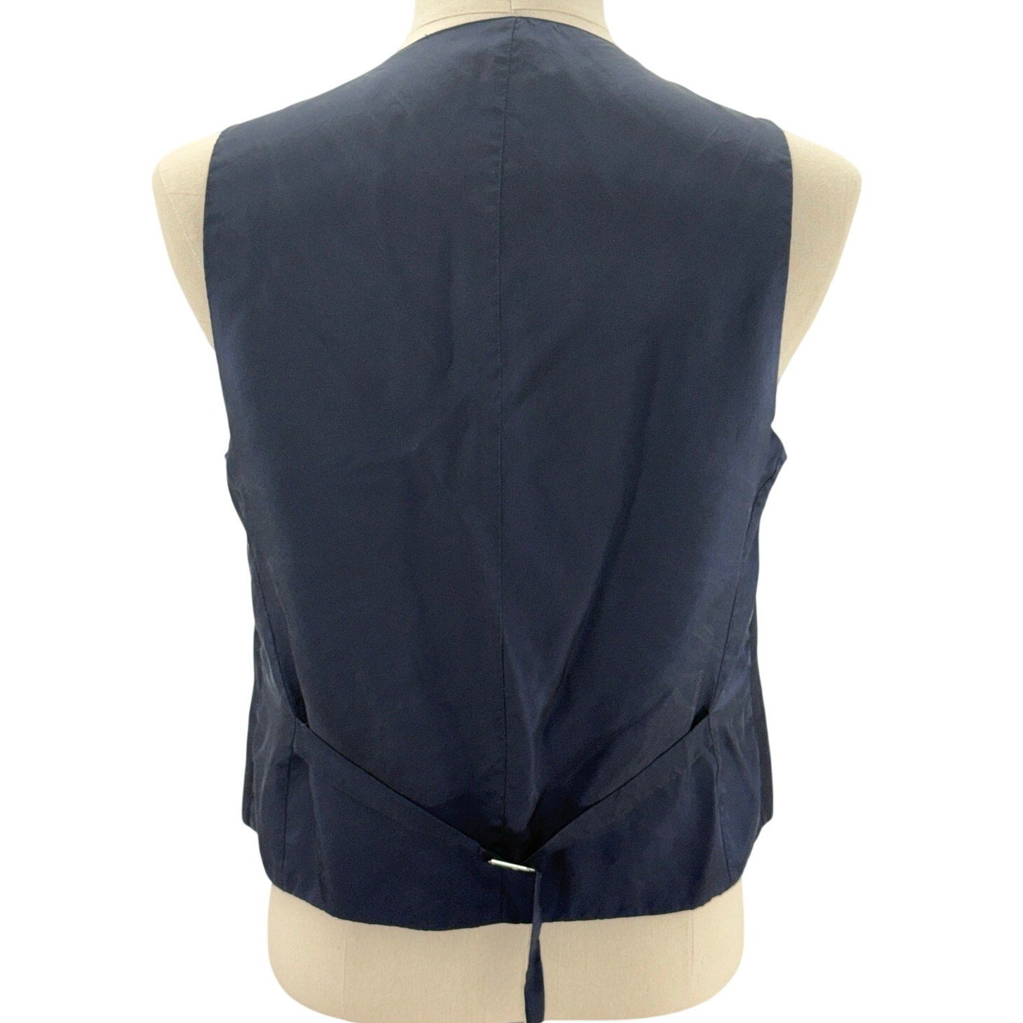 Vintage 2000s Navy Blue Linen Vest Men's Medium Made in Italy