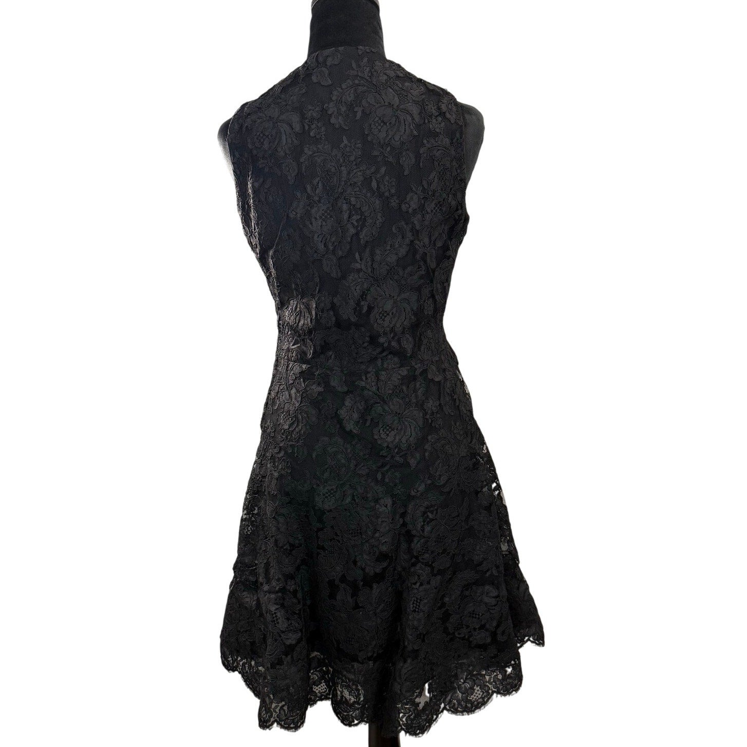 Vintage 90s Geoffrey Beene Women's Small Black Lace Cocktail Dress