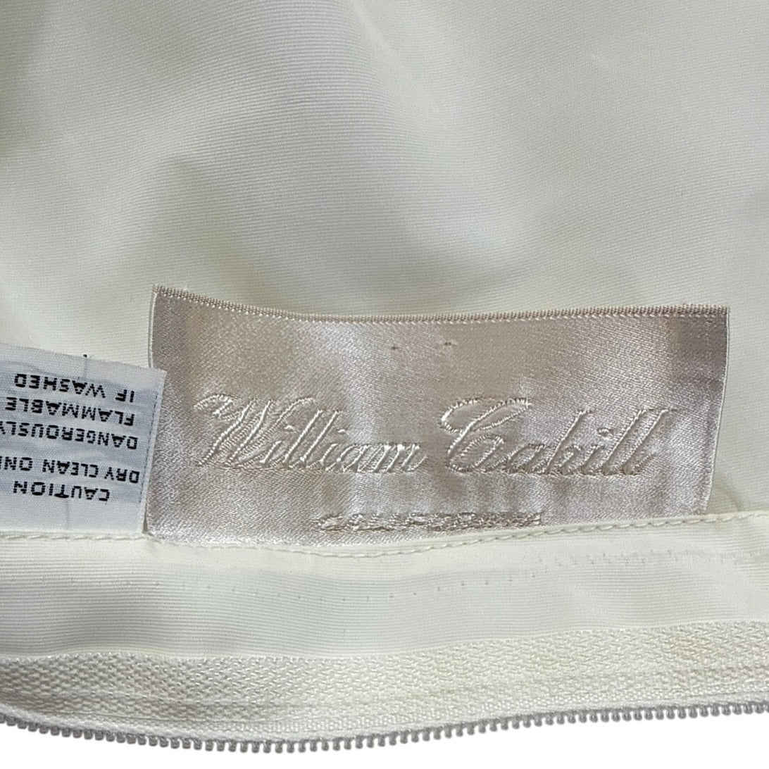 Vintage 1960s William Cahill Ivory Satin Wedding Dress Train Women's XS