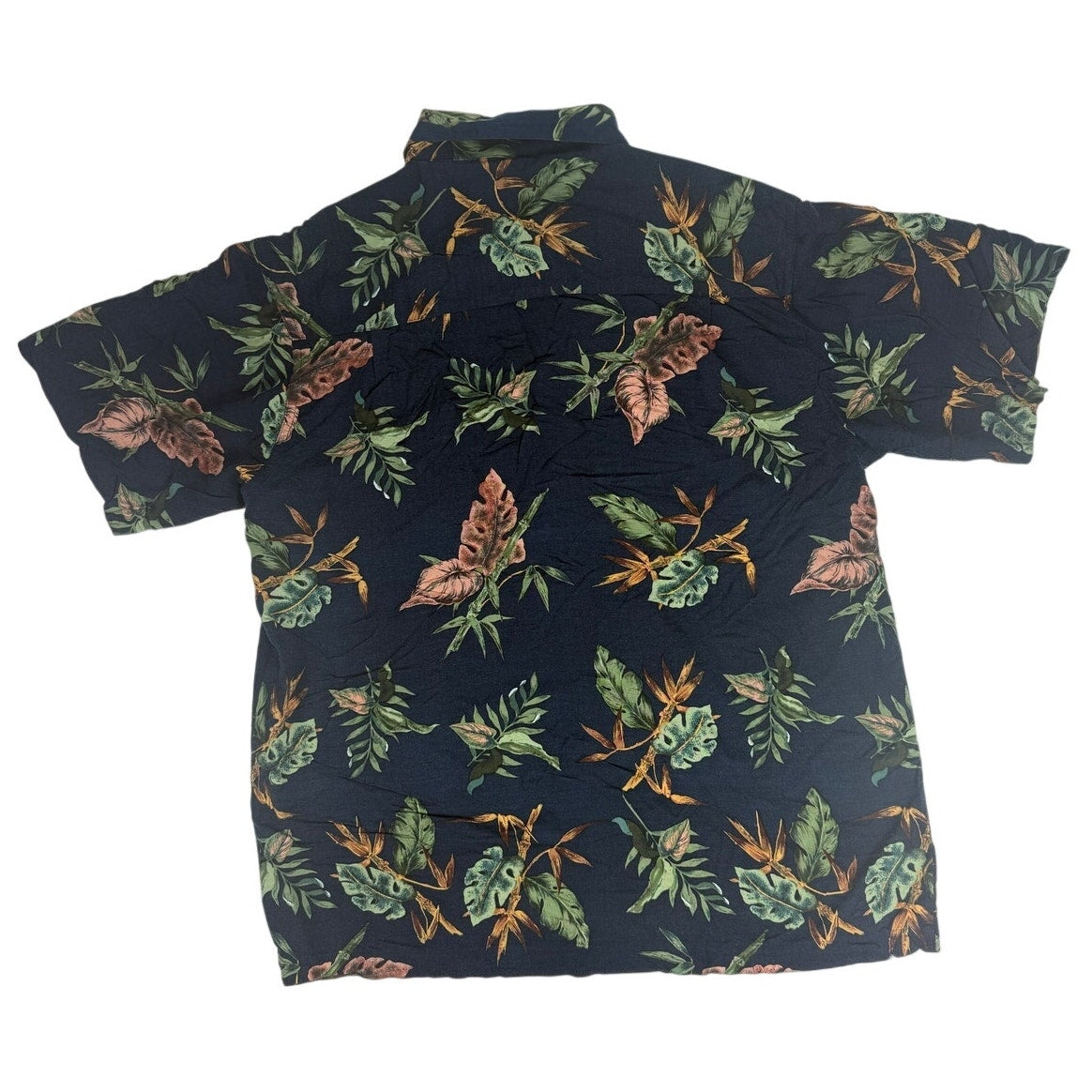 Vintage 90s M.E. Sport Rayon Hawaiian Tropical Camp Shirt Mens Medium
