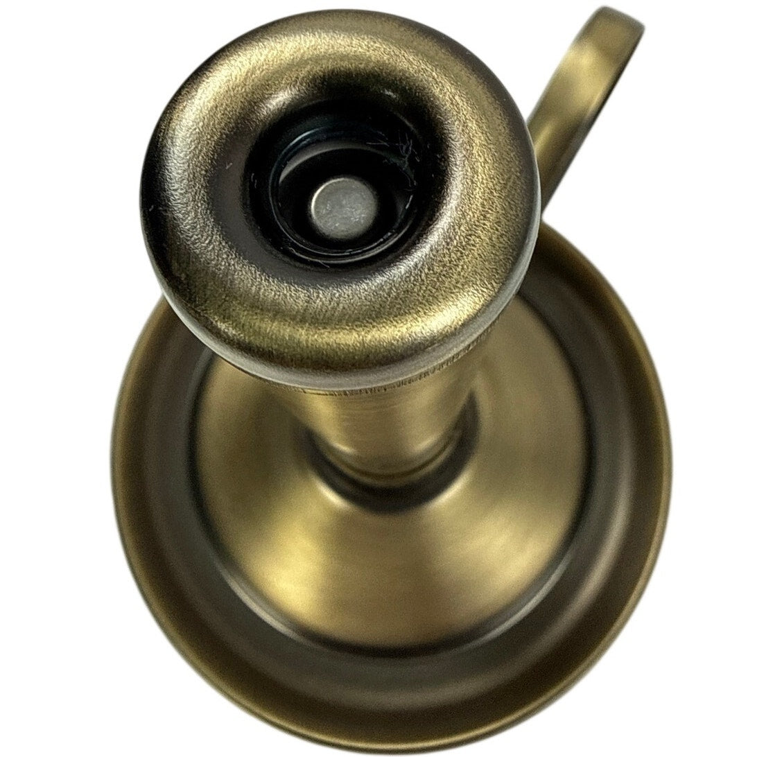 Vintage 1970s Brass Push-Up Chamberstick Taper Candle Holder with Handle