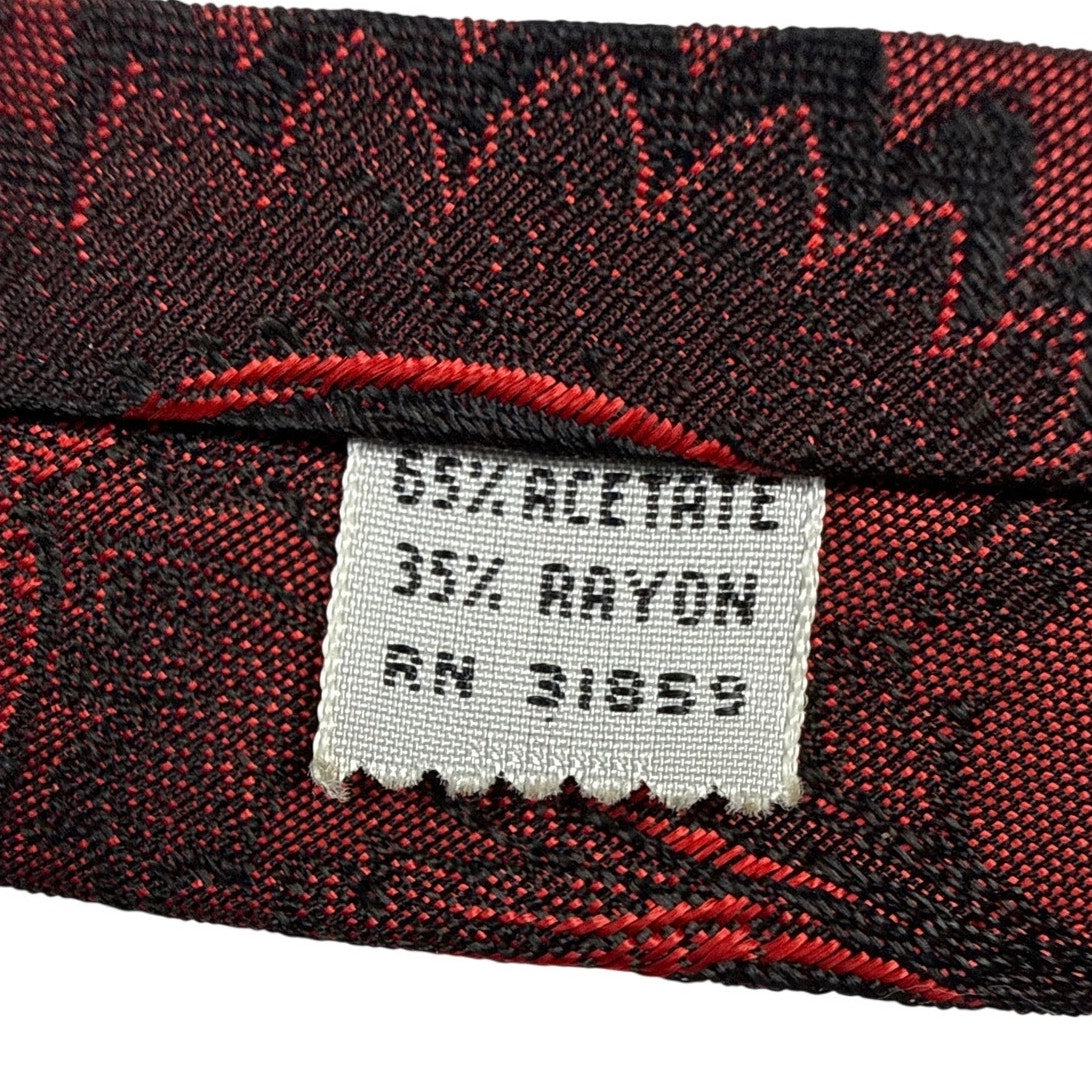 Vintage 60s Men’s Wine Black Paisley Skinny Necktie 2.25”