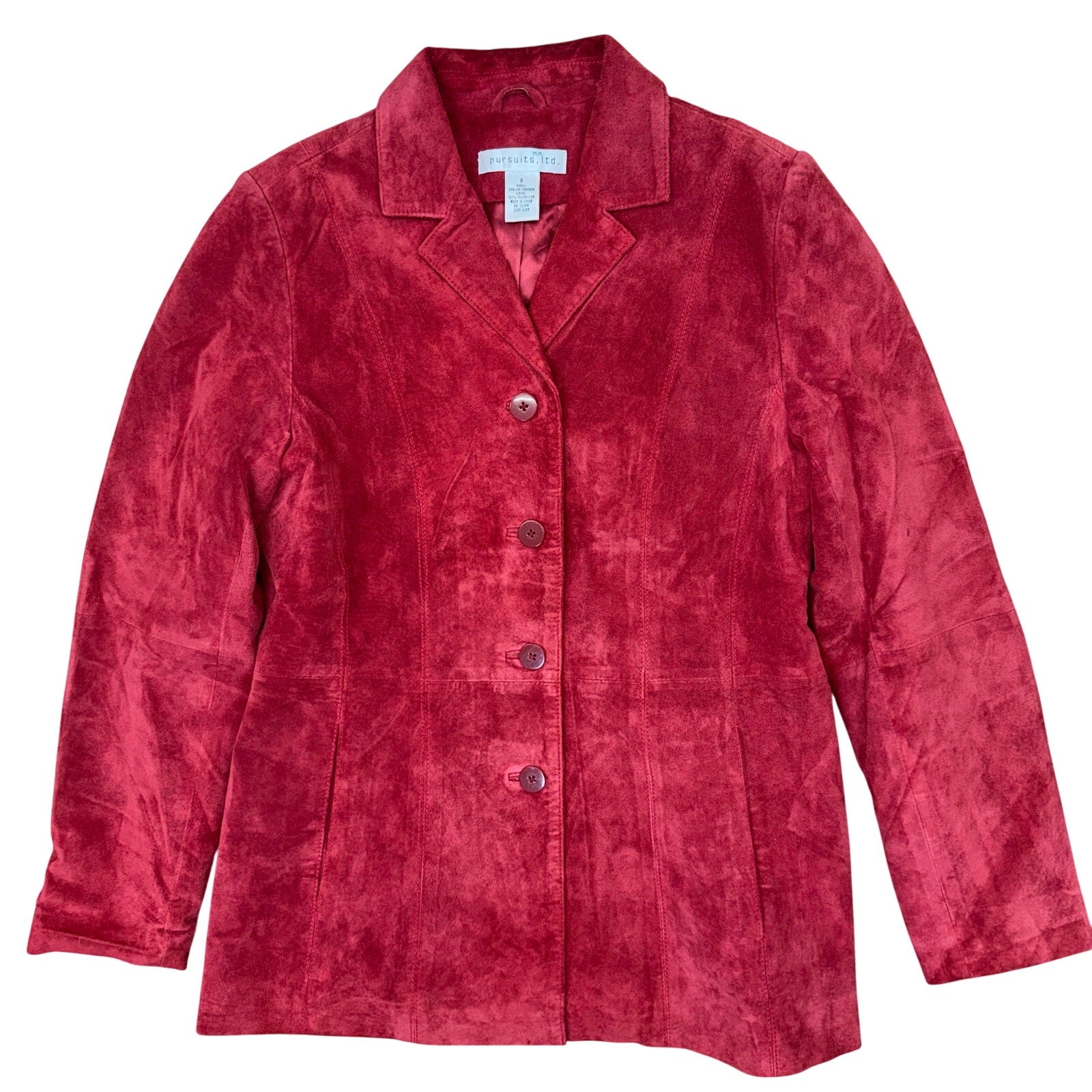 Womens 90s Red Leather Jacket