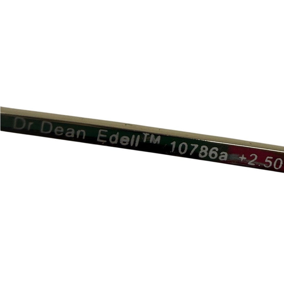 Vintage 80s Men's Frames Dr Dean Edell 10786A +2.50 Aviator Reading Glasses Silver