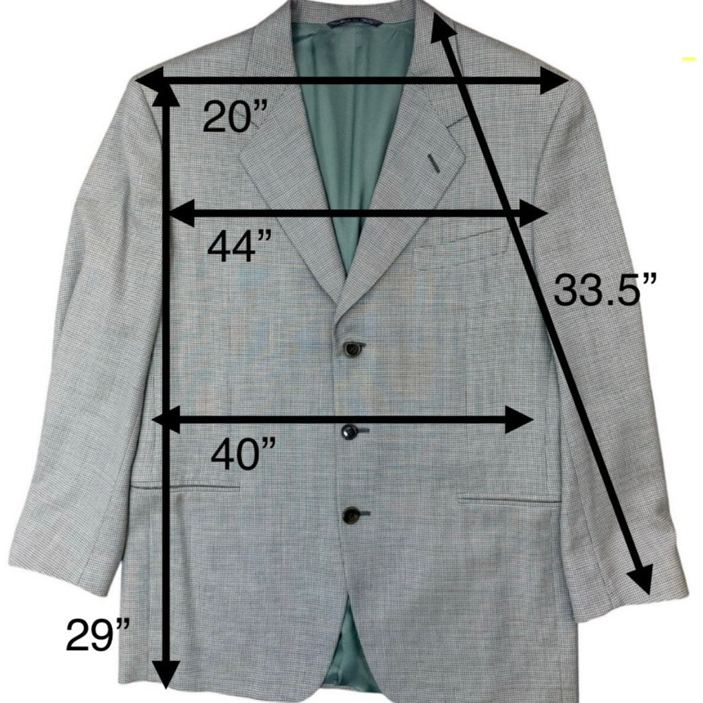 Canali Proposta Italy Blazer Gray Green Men's 44 Wool Suit Jacket