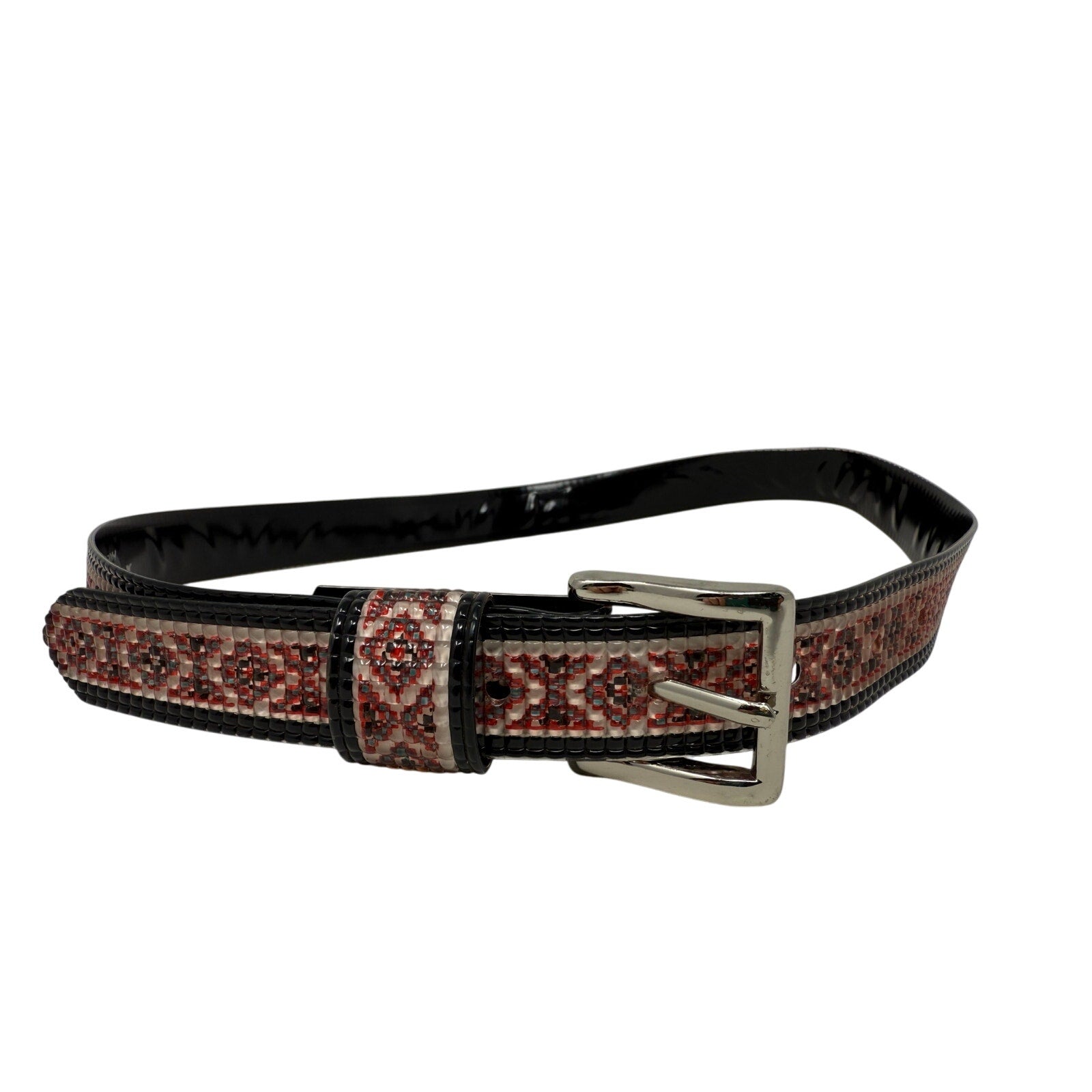 Vintage 2000s Xhilaration Pink Red Aqua Beaded Belt Women’s Small Adjustable 27–31”
