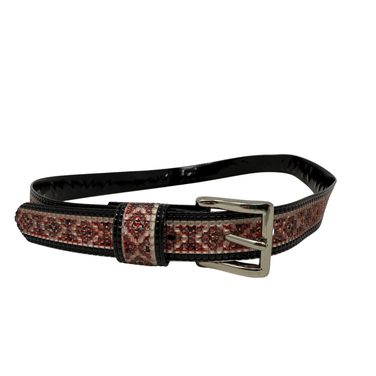 Vintage 2000s Xhilaration Pink Red Aqua Beaded Belt Women’s Small Adjustable 27–31”