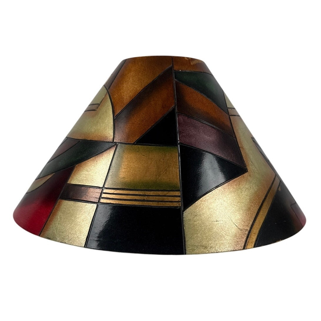 Vintage 80s Alexander Kalifano Post Modern Geometric Art Deco Lamp Shade 17.5”