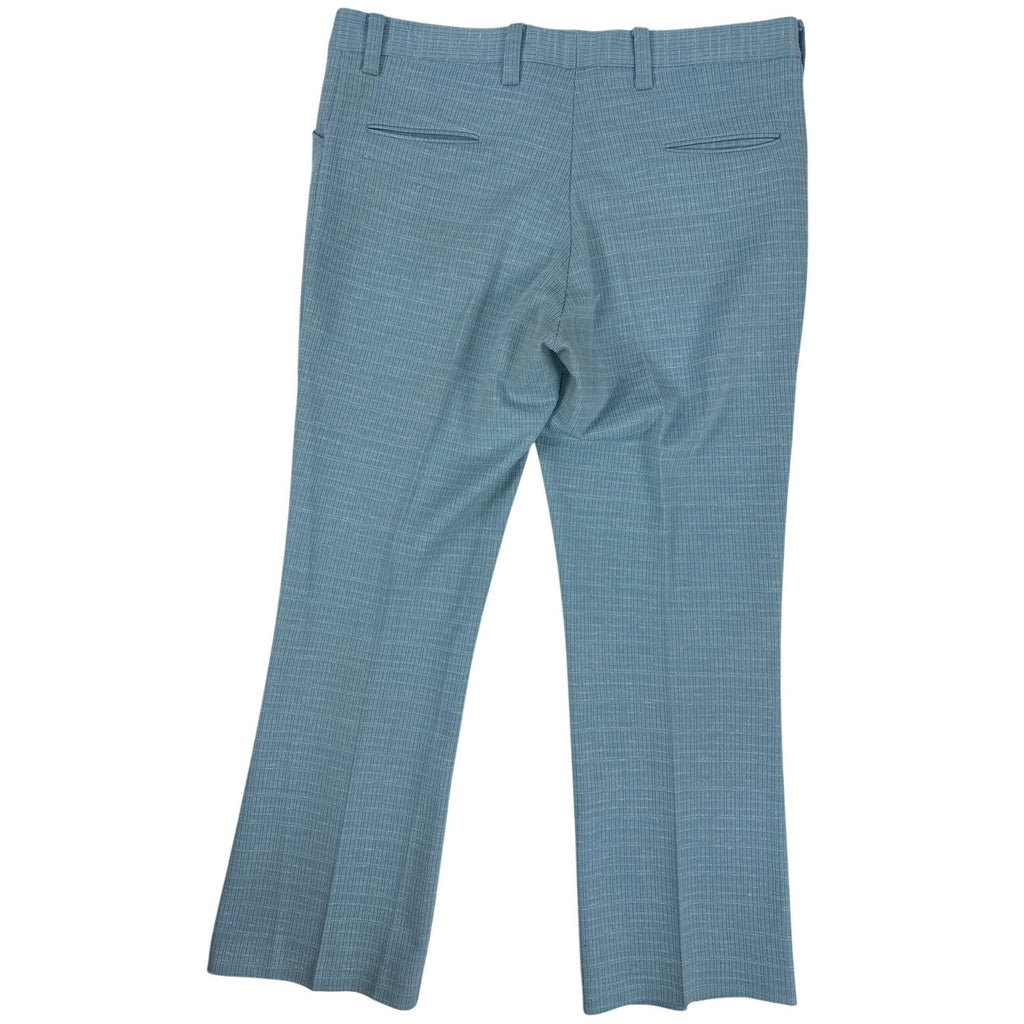 Vintage 70s Colebrook Sky Blue Polyester Disco Leisure Pants Mens XL 40x30