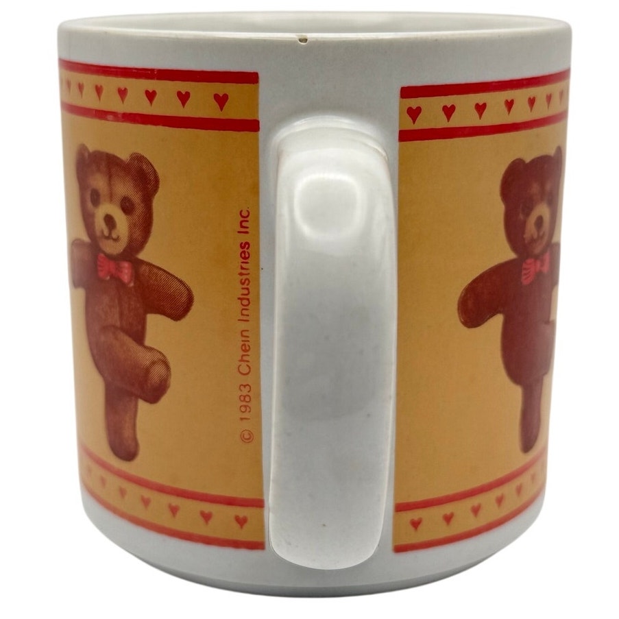 1983 Chein Industries Teddy Bear Coffee Mug Vintage Ceramic Nursery Cup