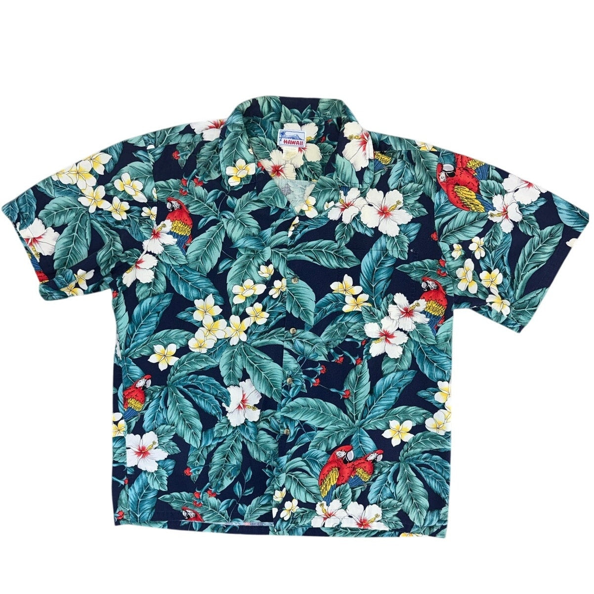 Vintage 90s Hawaii Hawaiian Shirt Mens XL Tropical Floral Cotton Aloha