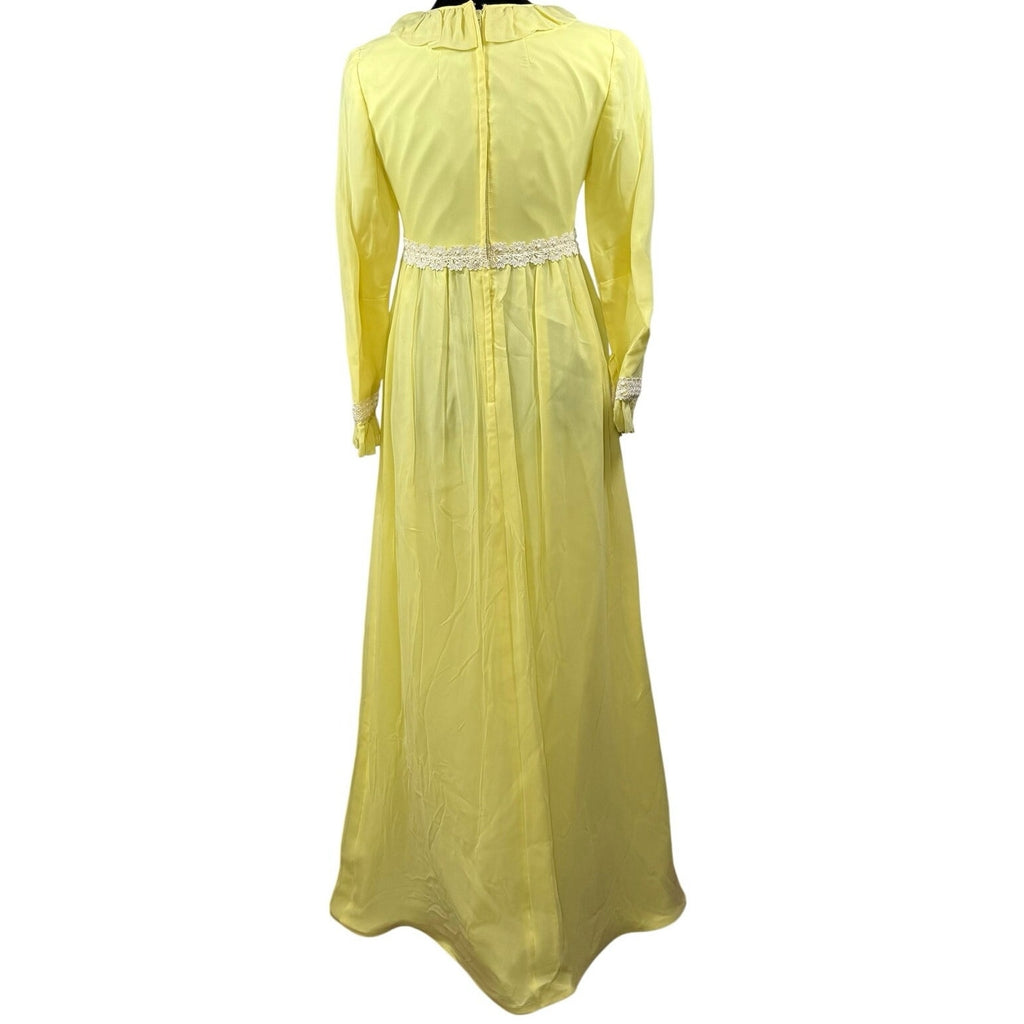 Womens Prom or Bridesmaid Dress 70s Yellow Gown