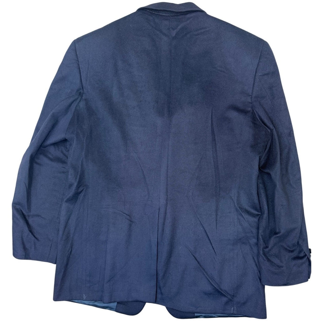 Vintage 90s Nordstrom Classic Cashmere Blazer 44L Blue Union Made Sport Coat