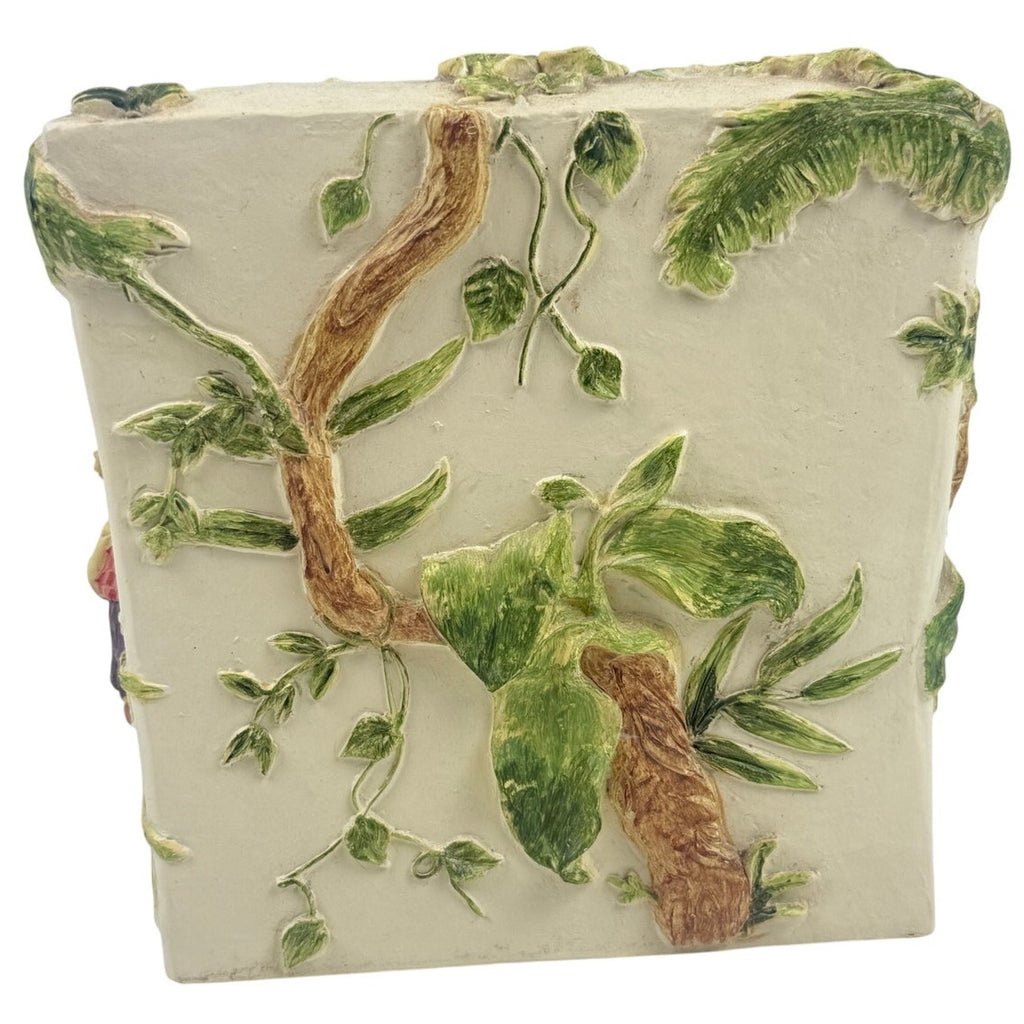 Valarr Hand Painted Tropical Monkey Rainforest Tissue Box Cover Jungle Decor
