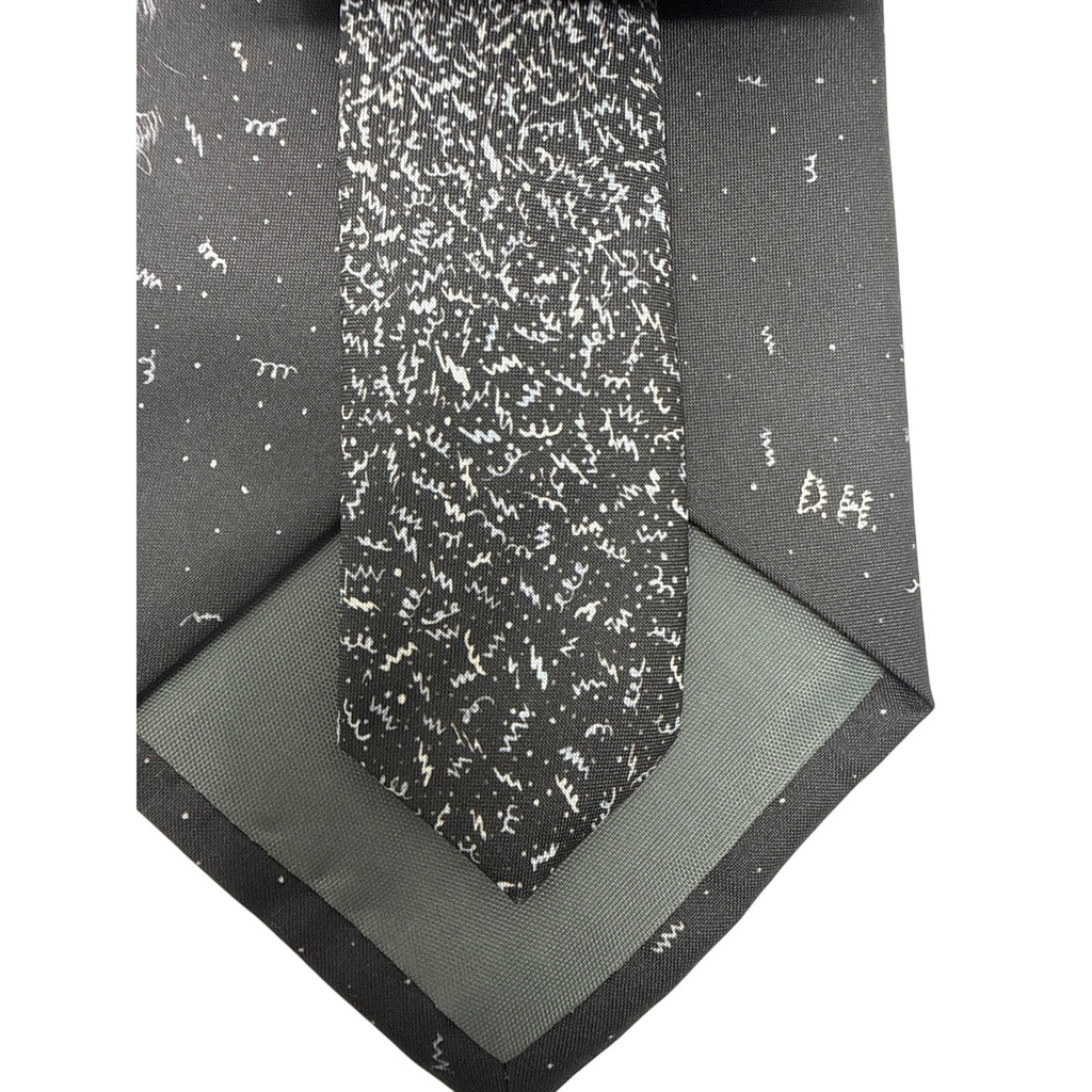 Vintage 90s Ralph Marlin Three Stooges Designer Necktie 57.5" x 3.5" Black Gray