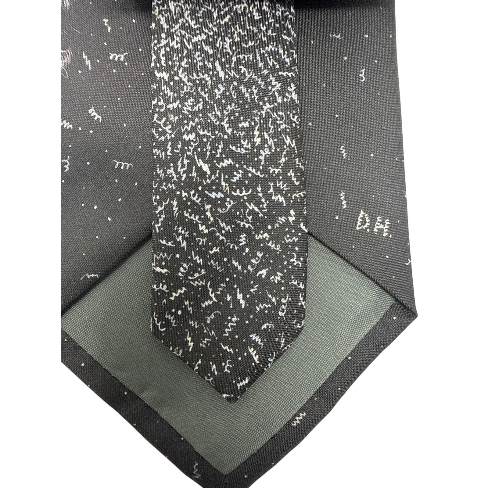 Vintage 90s Ralph Marlin Three Stooges Designer Necktie 57.5" x 3.5" Black Gray